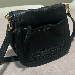 Marc Jacobs Black Crossbody Bag with Gold Accents